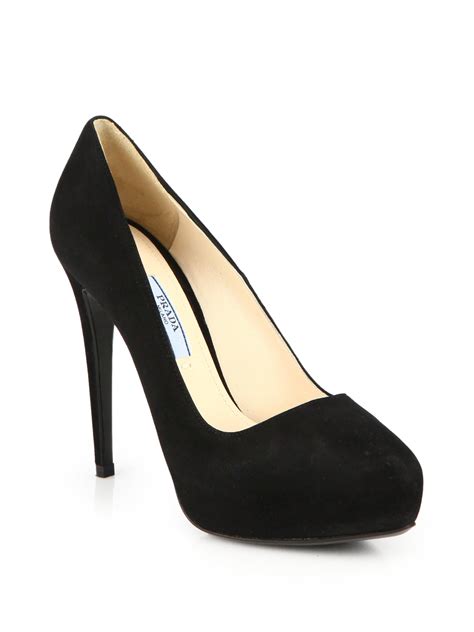 prada closed toe pumps black platform|prada women's pumps.